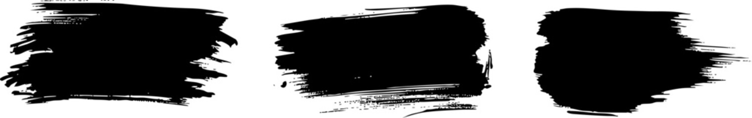 Black paintbrush strokes copy space template white background