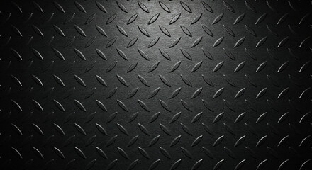 Seamless black leather texture and carbon fiber pattern design, a dark industrial background illustration
