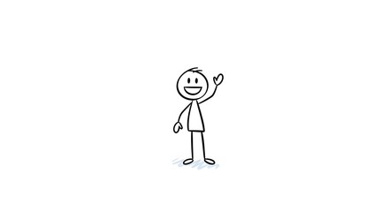 Simple Joy: A Stick Figure Waving Hello, Representing Friendship, Positivity, and Approachability in a Lighthearted and Universally Appealing Way