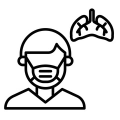 TB Prevention Mask Vector Icon