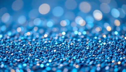 blue glitter blurry background position: on the left style: bold clarity focus: copy space on the right.