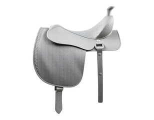Silver Horse Saddle Isolated on Transparent Background