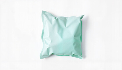 Fototapeta premium Mint colored soft sachet isolated on white