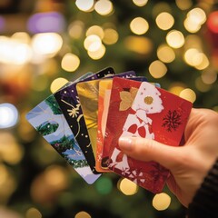 Special offers on Christmas gift cards in retail stores during the holiday season