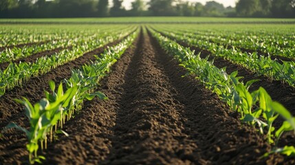 Naklejka premium smart crop rotation planner analyzing soil data and yield history to recommend optimal crop sequences, increasing long term fertility.