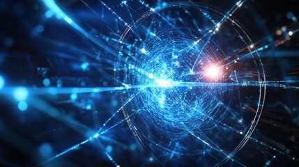 Obraz premium quantum encryption's defense using photon polarization states, enabling secure communication that classical encryption cannot match.