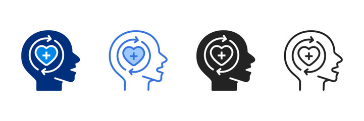 Recovery Icon Set Multiple Style Vector Illustration