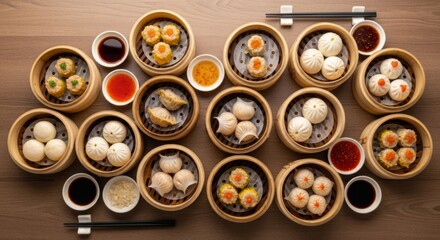 Assorted Dim Sum Platter Close Up