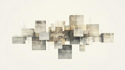 Fototapeta premium Abstract geometric shapes create modern and artistic composition, evoking sense of depth