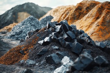 Piles of Mined and Refined Rare Earth Elements