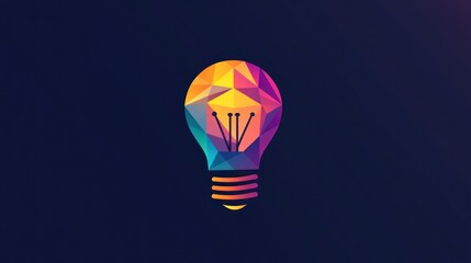 Fototapeta premium Geometric lightbulb, vibrant colours