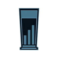 A glass with rising bars isolated on transparent background