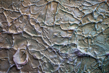 Abstract handmade painting created with textured brushstrokes and vivid paint on canvas in...