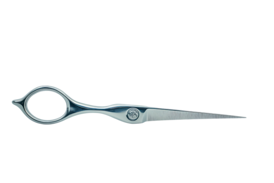 Sleek silver scissors isolated on transparent background