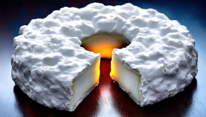 Round cheese, sliced