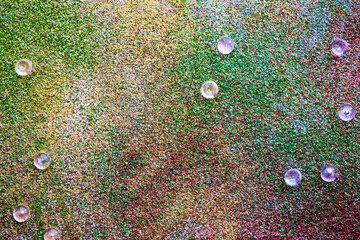 Abstract handmade painting created with textured brushstrokes and vivid paint on canvas in...