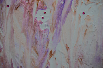Abstract handmade painting created with textured brushstrokes and vivid paint on canvas in...