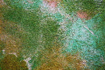 Mixed media abstract painting created using hand-painted strokes and a vibrant, textured pigment...