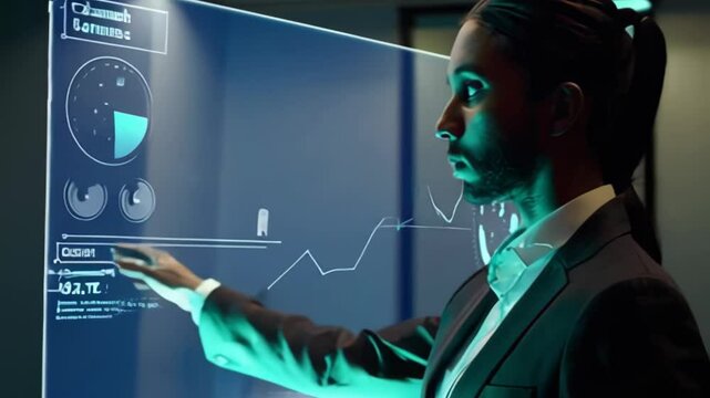 Futuristic data analysis: interactive digital dashboard and gestural control technology