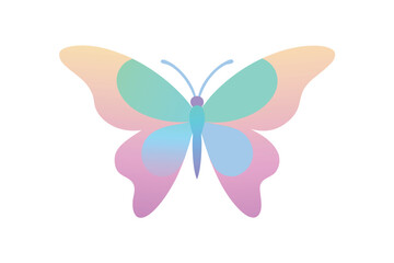 Soft Pastel Butterfly With A Smooth And Beautiful Gradient Effect vector art illustration