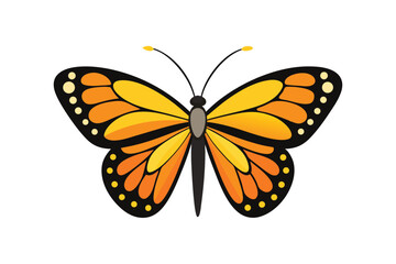 Stunning Vibrant Monarch Butterfly With Its Classic Orange Wings vector art illustration