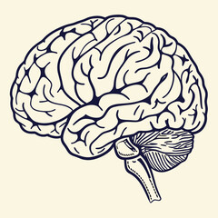 Brain with halftone stipple effect vector	