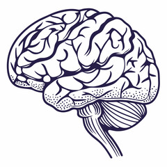 Brain with halftone stipple effect vector	
