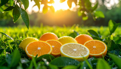 Morning Light Scattering on Halved Lemons and Oranges on Surface