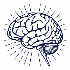 Brain with halftone stipple effect vector	