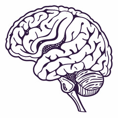 Brain with halftone stipple effect vector	