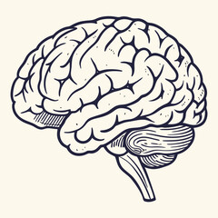 Brain with halftone stipple effect vector	
