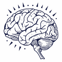 Brain with halftone stipple effect vector	