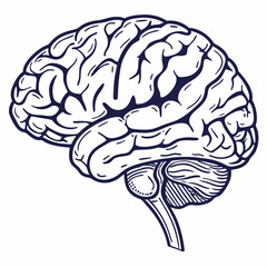 Brain with halftone stipple effect vector	