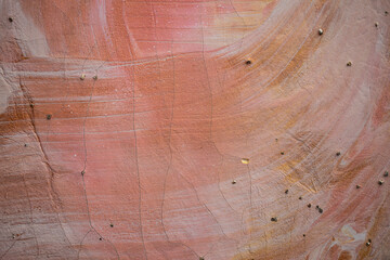 Mixed media abstract painting created using hand-painted strokes and a vibrant, textured pigment surface