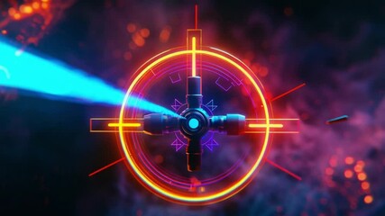 futuristic crosshair icon neon sniper scope 4K Videos