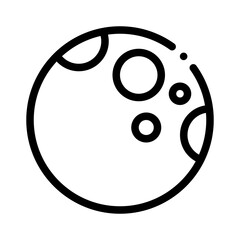 full moon line icon