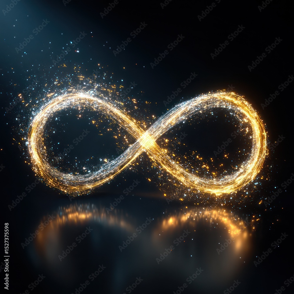 Poster DevOps infinity symbol, symbolizing the continuous integration of agile development and operations.