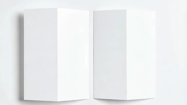 Two standing rectangular prisms with a simple, white background and modern art concept for graphic resources