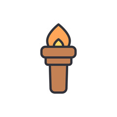 Glowing Torch With Flame Symbolizing Guidance And Perseverance