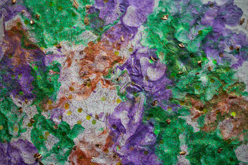 Bold handmade abstract painting featuring layered brushstrokes, expressive textures, and rich color...