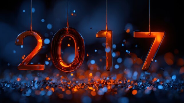Year 2017, glowing, festive - Powered by Adobe