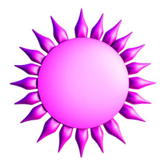 A radiant and shiny 3D sun with purple and pink colors, perfect for presentations.