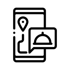 food delivery app line icon