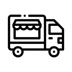 food delivery truck line icon