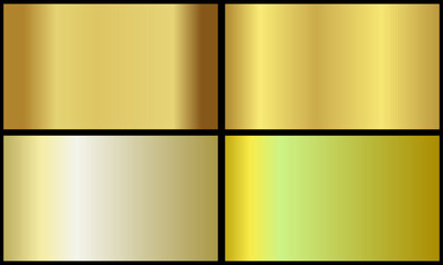 metallic gold color gradient set	