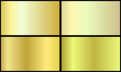 metallic gold color gradient set	
