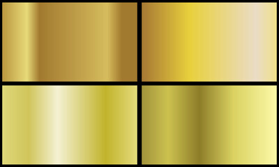 metallic gold color gradient set	