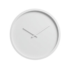 Minimalist white wall clock showcasing time against a plain background, ideal for modern decor