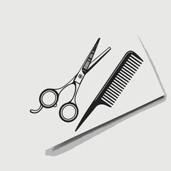 Design a bold, vector business card for a hair salon.  Include a strong logo and contact information.  Use a modern, clean aesthetic.