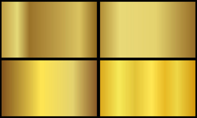 metallic gold color gradient set	